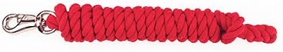 Rose America 40615 BMB Cotton Horse Lead Rope, 5/8-Inch by 10-Feet, Red
