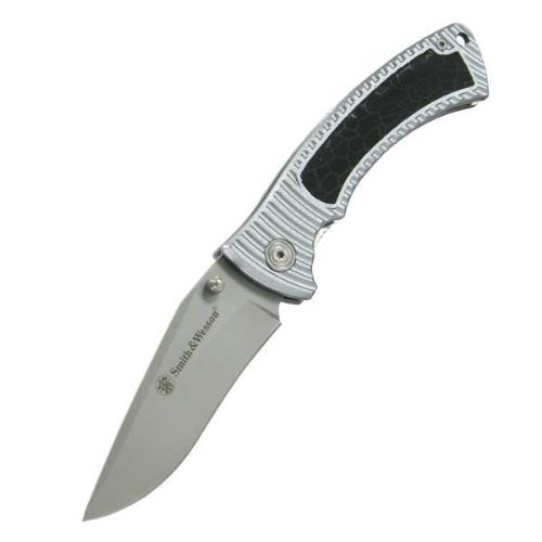 Cheap Smith & Wesson CH0017 Bullseye Folding Linerlock with Stainless Steel Clip Point Blade and Silver Aluminum Instertable Handle 31aD70o1XEL Cheap Smith & Wesson CH0017 Bullseye Folding Linerlock with Stainless Steel Clip Point Blade and Silver Aluminum Instertable Handle