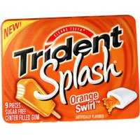 Trident Splash Orange Swirl, 9-Count (Pack of 10)