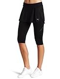 IMAGE OF Puma Women's Running 3/4 Skirt With 3/4 Attached Tight (Black, Small)