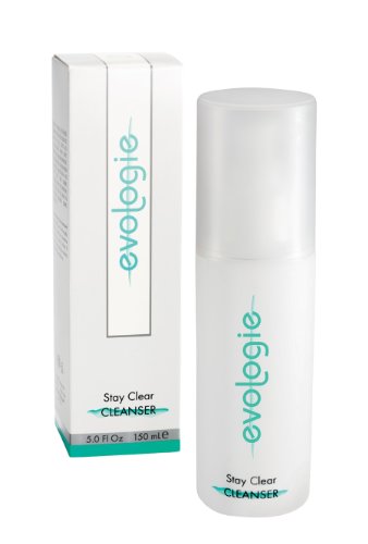 Evologie Stay Clear Cleanser | Non-drying facial cleanser that unclogs pores, removes bacteria, oil, and makeup for all skin types,Travel Size (different bottle style)