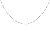 10K White Gold 3.5mm Pearl Tin-Cup Necklace
