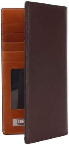 ITALY Personalized Free Engraving Vegetable Leather Long Bifold Wallet Brown