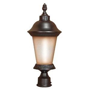 Nuvo Lighting 60 2505 Clarion Outdoor Post Lantern with Photocell, Brushed Wheat Glass,... by 