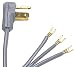 Electronics : PETRA 90-1010 3-Wire Dryer Cord (Open Eyelet) (4 ft 30A)
