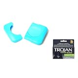 Trojan EXTENDED PLEASURE Latex Condoms Lubricated 36 ea and Condom Compact Pale Blue Safe Sex Kit