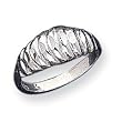 Sterling Silver Diamond-cut Domed Ring
