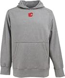 Antigua Men's NHL Calgary Flames Impact Desert Dry Short Sleeve Polo, Grey Heather, XX-Large