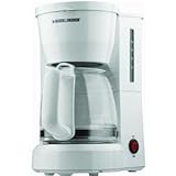 Black and Decker DCM600W 5-Cup Drip Coffeemaker with Glass Carafe, White