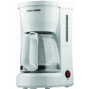 Black & Decker DCM600W 5-Cup Drip Coffeemaker with Glass Carafe White
