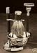 Shaving Shave Set BB22 Mach 3 Razor Badger Brush w/ Soap Dish on Stand Black Silver Plated