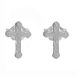 Sterling Silver Etched Cross Earrings