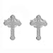 Sterling Silver Etched Cross Earrings