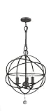 Crystorama 9225-EB Solaris Collection 3-Light Mini-Chandelier, English Bronze Finish
