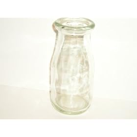 Antique Milk Bottle Clear Plain Bottle (5" Tall)