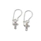 Childrens Cross Earrings Made with SWAROVSKI ELEMENTS AB Crystal Sterling Silver