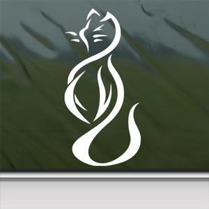 Tribal Cat White Sticker Decal Car Window Wall Macbook Notebook Laptop Sticker Decal