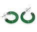 Sterling Silver Green Jade 0.75" X 0.5" Tube Stud Earrings