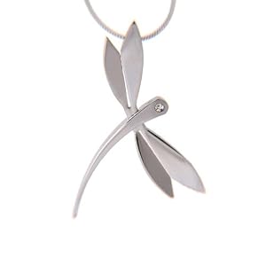 Amazon.com: Good Luck Cubic Zirconia Dragonfly Jewelry Clear Cz Pendant Stainless Steel 18