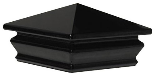 Woodway Products 870.3084 4-by-4-Inch Glass Pyramid Post Cap, 9-Pack, Black