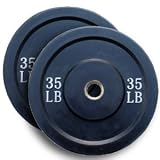 Wright 35 Lb Solid Rubber Bumper Weights - Great Crossfit & Olympic Lifting