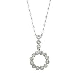 14K White Gold Bezel Set Round Diamond Circle Necklace (0.14 ctw, G-H, SI1)