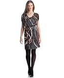 Calvin Klein Belted Printed Dress with Flutter Sleeve