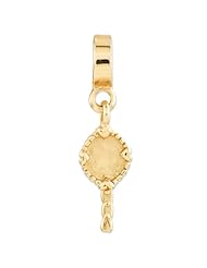 Sterling Silver Gold-plated s Hand Mirror Dangle Bead by Reflection Beads, Best Quality Free Gift Box Satisfaction Guaranteed