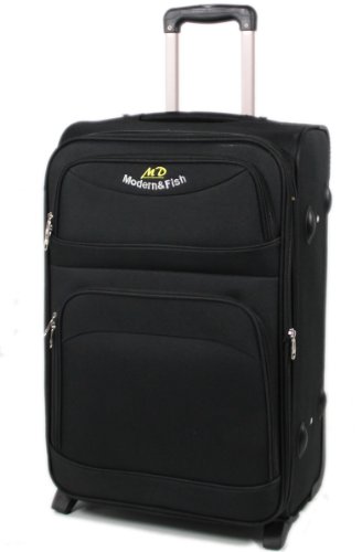 Schwarz Trolley Trolleys Koffer Reisekoffer in L/63cm/75L