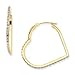 14k Diamond Fascination Heart Hinged Hoop Earrings