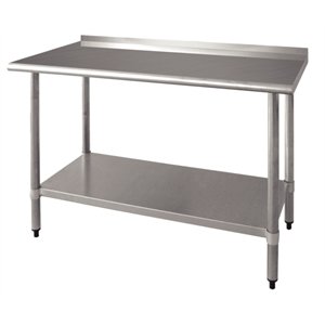 Stainless Steel Work Table With Undershelf And Backsplash 35(H)x 72(W)x 24(D)