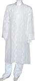 Mens Clothing Embroidered Kurta Pajama Long Sleeve Cotton Dress Size M (gkp485)