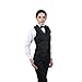 Women's Black Full Back Tuxedo Vest with Black Lapel