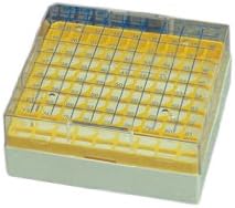 Nalgene PC Cryo Storage Box, Yellow, Hold 81 Vials, 133mm Length x 133mm Width x 52mm Height (Case of 24)