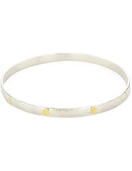 GURHAN "Midnight" Silver with 9 High Karat Gold Flakes Bangle Bracelet