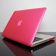 NEW DESIGN TopCase PINK Rubberized Crystal See Thru Satin Hard Case Cover for NEW Macbook Pro 13-inch 13 (A1278/with or without Thunderbolt) with TopCase Mouse Pad