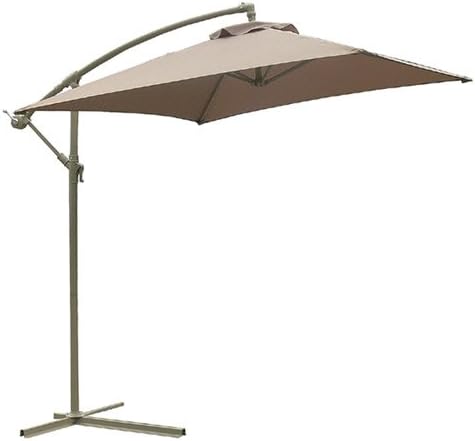 Astonica 50108033 Adjustable 9' Taupe Steel Ribbed Cantilever Umbrella with Base