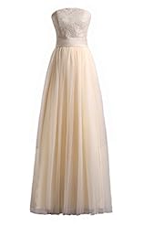 Strapless Lace Corset   Waistline Bridesmaid Dress 