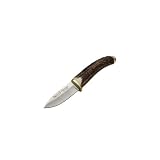Muela 7.25-Inch Fixed Blade Knife, Stag Handle, Brass Guard and Crown