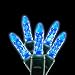 Set of 70 LED Blue M5 Mini Christmas Lights - Green Wire