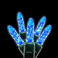 Set of 70 LED Blue M5 Mini Christmas Lights - Green Wire Set of 70 LED Blue M5 Mini Christmas Lights - Green Wire