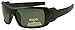 Oversize Super Dark Black Polarized Wrap Around Mens Sunglasses - Matte