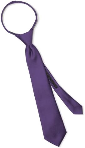 Boy's 14" Matte Satin Zip Neck Tie - Concord