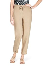 Pure Linen Peg Leg Trousers