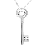 Sterling Silver Double Oval Top Key Necklace