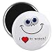 Creative Clam I Heart To Watch Funny Face 2.25 Inch Fridge Magnet