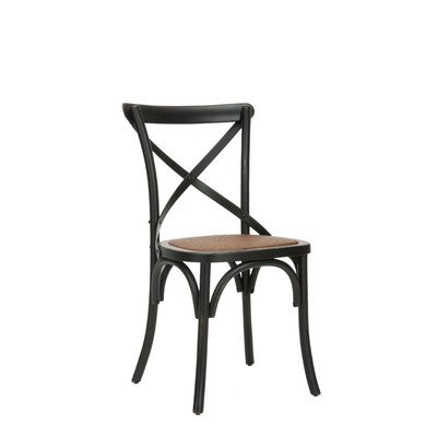Safavieh American Home Collection Alexia Antiqued X-Back Side Chairs, Black On Sale