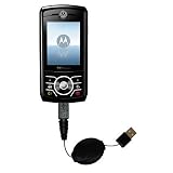 Retractable USB Cable for the Motorola Z Slider with Power Hot Sync and Charge capabilities - Gomadic Brand w/ TipExchange Technology