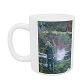 Fly Fishing (oil on canvas) by Rosemary Lowndes - Mug - Standard Size