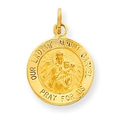 14k Our Lady of Mt. Carmel Medal Charm